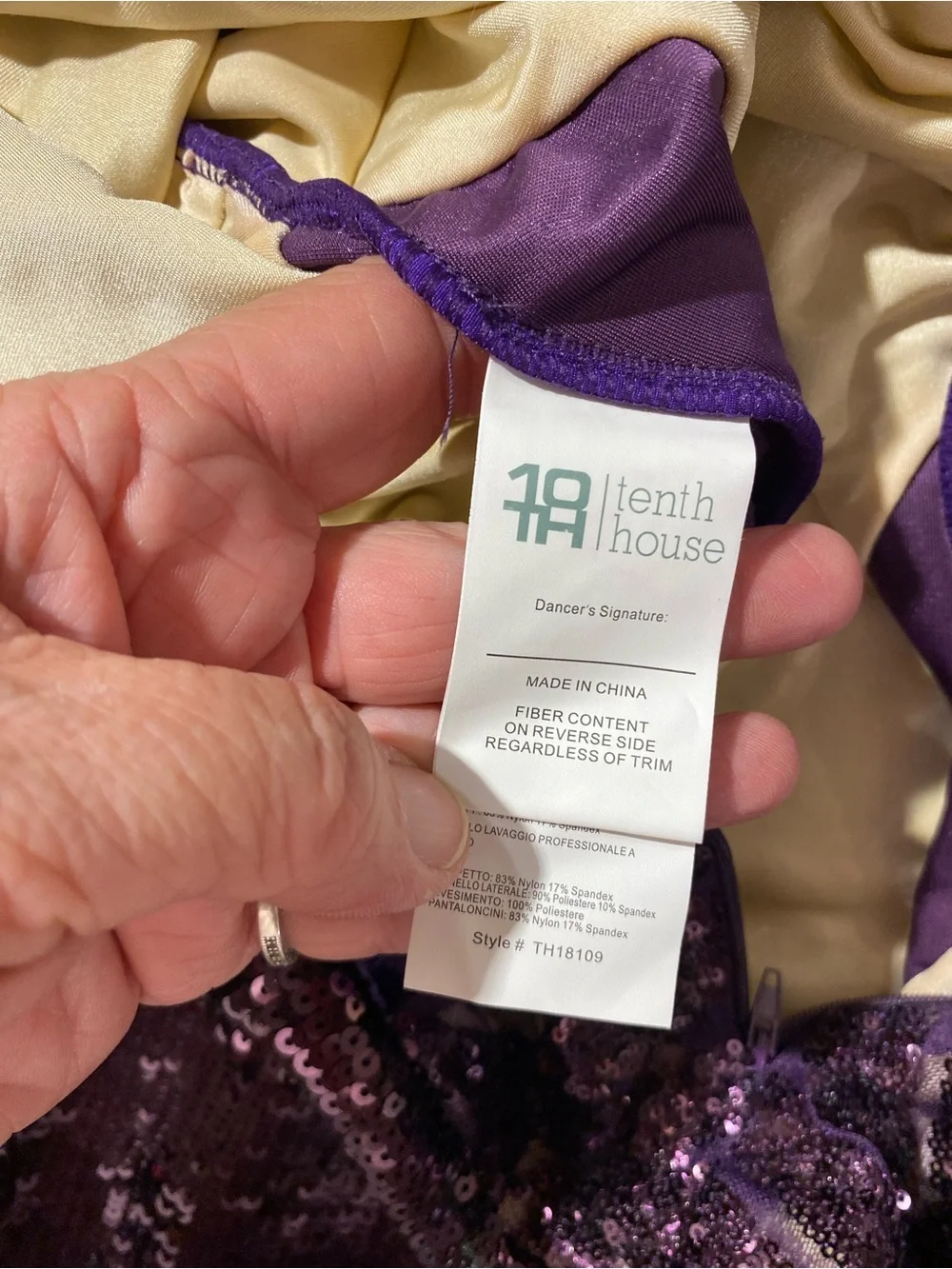 Tenth House Purple Sequin Girls' Dance Costume Leotard Size SA (RI)